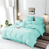 3 Pcs Cross Pleated Duvet Set - Ferozi